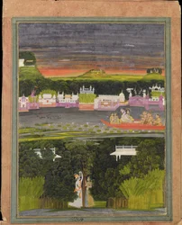 Radha and Krishna in the Boat of Love